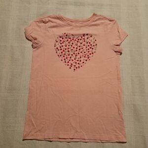 Crazy 8 girls size Large or 10/12 pink shirt sleeved shirt heart design